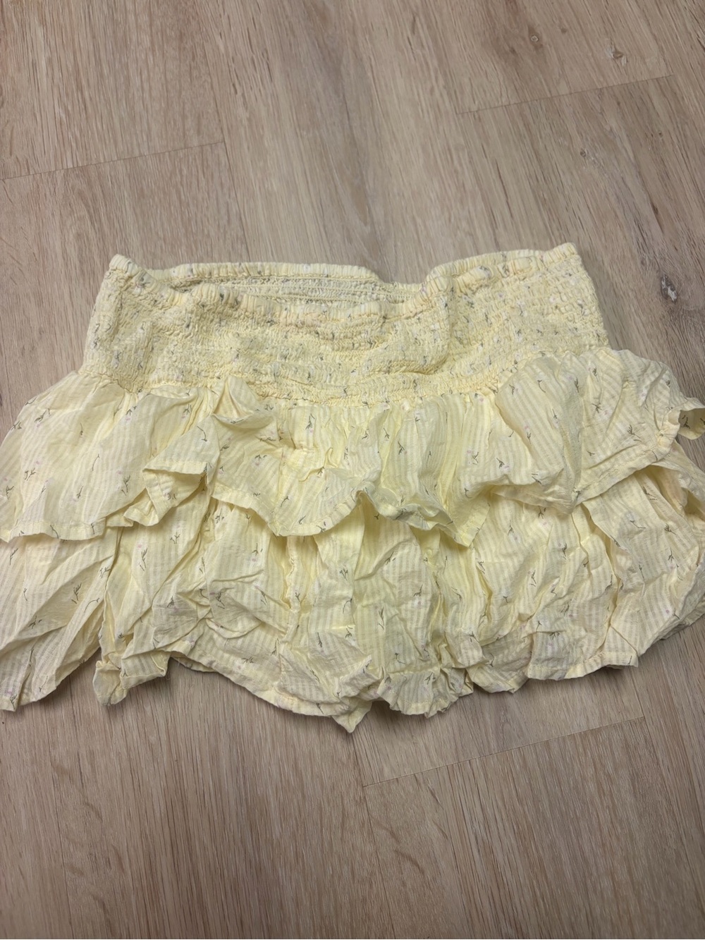 Cotton On Pale Yellow Ruffle Smocked Shorts